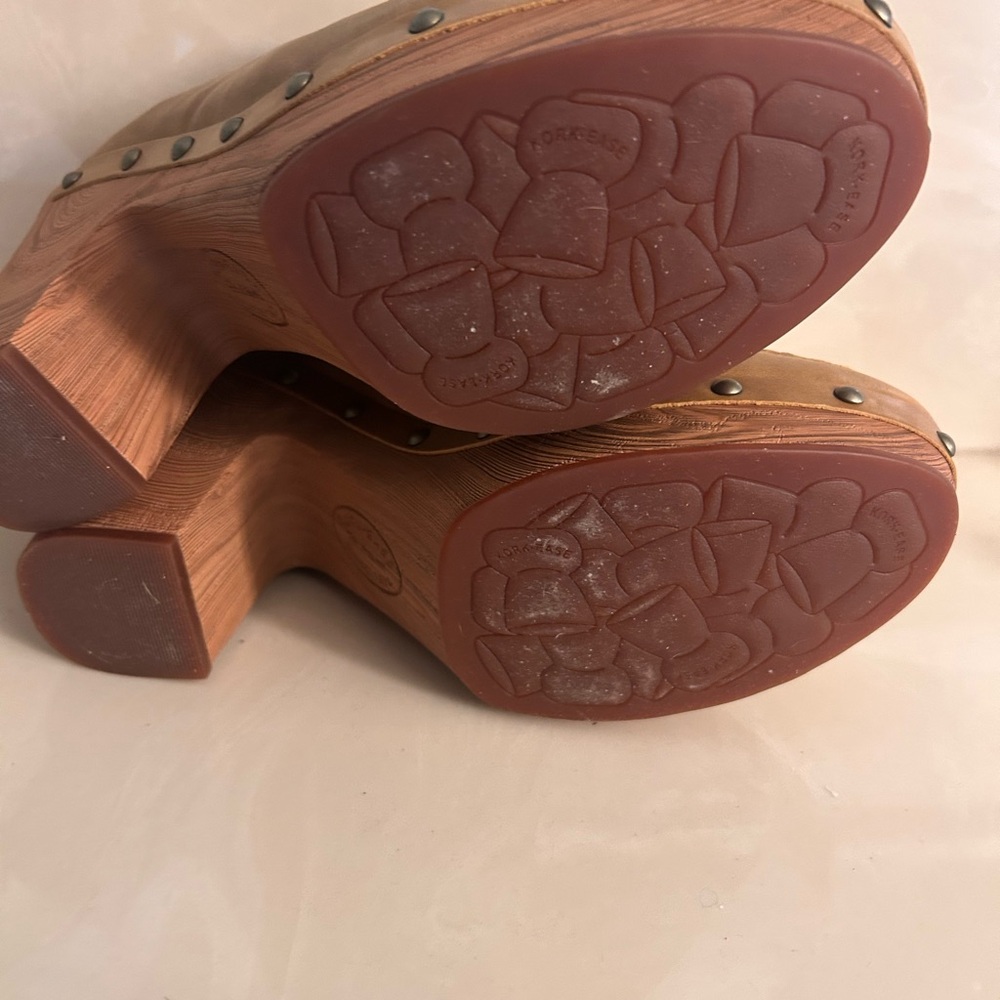 Kork-Ease Light Brown Leather Slip-On heeled mules - Picture 5 of 6